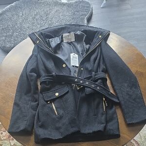 Guess Black Coat with Gold Details